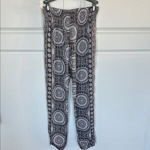 NWOT Lotus & Luna Brown and White Patterned Pants